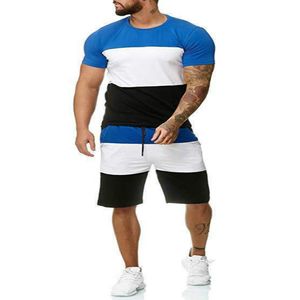 Nieuwe Zomer Heren Print Trainingspak Casual Korte Katoenen Sportpak T-shirt + Shorts 2 Stuk Sets Merk Sportkleding Slanke outfits