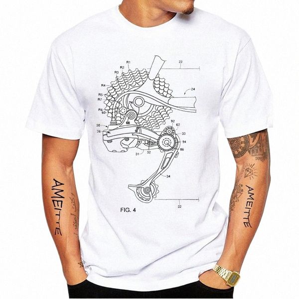 Nouveaux hommes d'été à manches courtes anatomie vélo équipement conception détruite T-Shirt drôle vélo impression garçon décontracté hauts Cool homme t-shirts 101V #