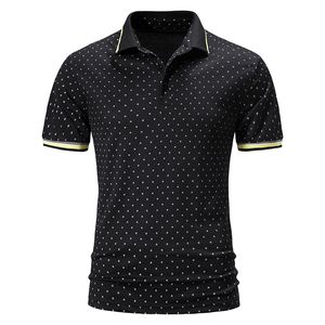 Nieuwe zomer heren casual poloshirts slim fit heren korte mouwen zakelijke polo's T-shirts turn-down kraag streetwear printkleding