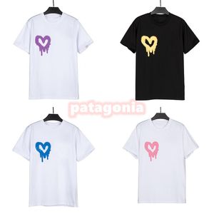 Nouveau été hommes t-shirts mode femmes à manches courtes coeur impression t-shirts Couples Streetwear vêtements taille S-XL