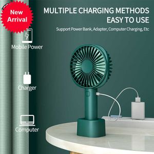 Nieuwe zomer buiten draagbare USB opladen kleine fan mini mute handventilator creatief geschenkbasis tafel fan lange batterijduur voor thuiskantoor