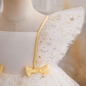 Nouvelles robes de fête d'été pour les bébés filles 1er anniversaire baptême de robe blanche paillettes de nourrisson pour bébans