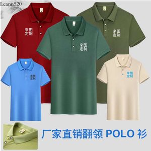 Nieuwe zomerpolo shirt flip kraag korte mouwen t-shirt militaire groene werknemersjurk gedrukt borduurwerk