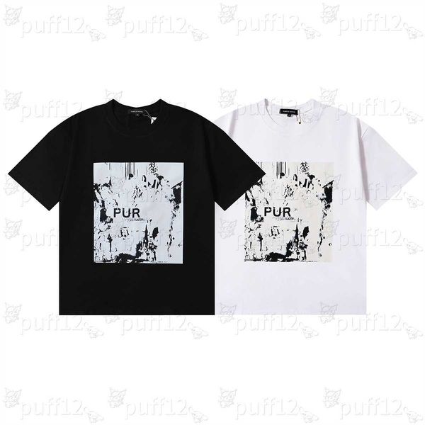 Nuevo verano púrpura de manga corta diseñador de moda High street casual camiseta para hombre estampado del alfabeto suelta damas de lujo todo en uno camiseta superior multiusos al aire libre