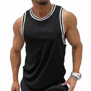 Nouveau Summer Sleevel Confortable Gilet Sweat-shirt Fitn Formation Sport Top Hommes Gym Clothineck Casual Fitn Vêtements J5Sf #