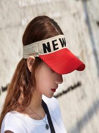 Neue Sommer Sonnenblenden Hut Caps Sport Schnell Trocken Sonnenhüte Visiere Sport Für Frauen Echtes Schwarz Weiß Strand Hat1139316