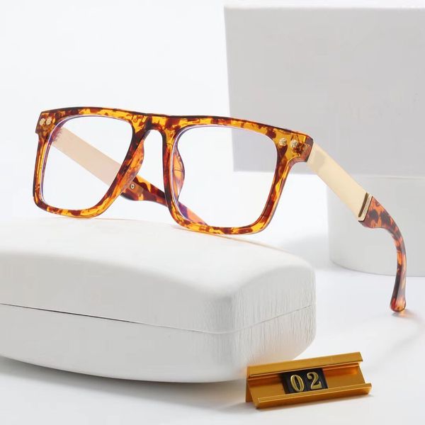 Nouvelles lunettes de soleil d'été Square à cadre noir verres transparents Femmes Femmes rétro Acetate Men Eyeglass Clear Lens Glasses Frames Random Box 02