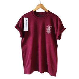Nouveau T-shirt d'été manches courtes ananas imprimé basique femmes T-shirt doux Style Preppy vêtements S-3XL taille