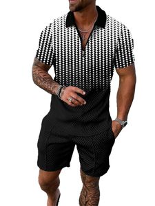 Nouvelles survêtements d'été Fashion Men Polo Ensemble de 2 pièces Costume Été Nouvelle arrivée Men de jogging Set TrackSuit et court deux pièces Shorts Men T-shirt Set