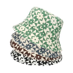 NOUVEAU Été Unisexe Hat de seau Hommes Femmes Modèles géométriques Panama Cap Coton Coton Outdoor Hip Hop Fisherman Hat HCS134