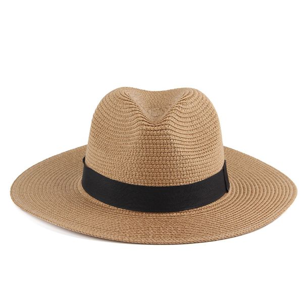 Chapeau de paille pare-soleil unisexe pour hommes et femmes, à la mode, Protection solaire et UV, paille tricotée, Panama, nouvelle collection été