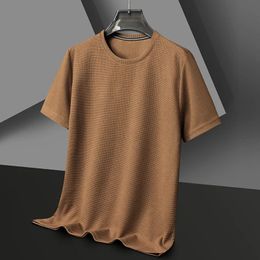 T-shirt à manches courtes pour hommes, col rond, gaufré, nouvelle collection été, 240130