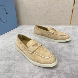 Nieuwe Zomer Lopen Casual Schoen Heren Loafers Jurk Sneakers Schoenen Man Loro Platte Lage Top Suede Koe Lederen Oxfords Suede Mocassins Rubberen Zool Gentleman Schoeisel