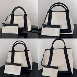 Nouvelle été de la marine de marine Sac à épaule de luxe en coton de coton de coton authentique sac à main en cuir zippé pochette détachable sac à bandoulière