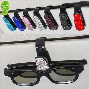 New Sun Visor Mount Sunglasses Clip Holder Rhinestone Bracket Portable Sunglasses Car Crystal Clip Decoration Accessories