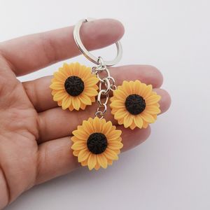 Porte-clés en résine fleur de tournesol, fleurs de soleil dorées, Style simple et mignon, fleur de marguerite, cadeaux pour meilleur ami, nouvelle collection