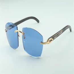 nouvelles lunettes de soleil A4189706 naturel sauvage noir texturé temples en corne de buffle usine directe de qualité supérieure mode unisexe glasses248k