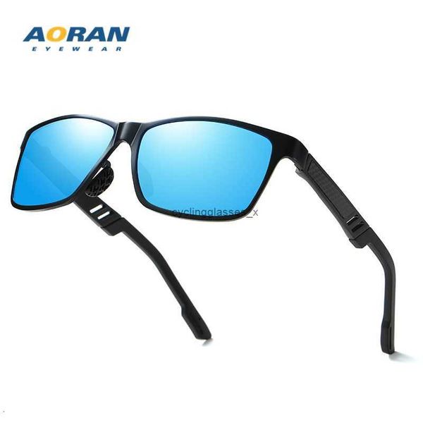 Nuevas gafas de sol polarizadas de aluminio y magnesio para hombre, gafas de montar al aire libre, caja de gafas de sol