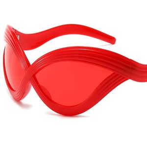 NIEUWE Zonnebril Unisex Snoep Kleur Zonnebril Wave Adumbral Anti-UV Bril Eenvoud Brillen Oversize Frame Sier