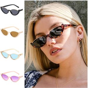 NUEVAS gafas de sol Unisex Semi-Rimless Gafas de sol Adumbral Anti-UV Gafas Cat Eye Eyeglasses Small Frame Ornamental