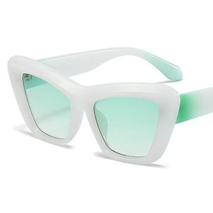 Nuevas gafas de sol Unisex, gafas de sol con personalidad, montura de Color degradado, gafas Anti-UV, gafas de ojo de gato Adumbral