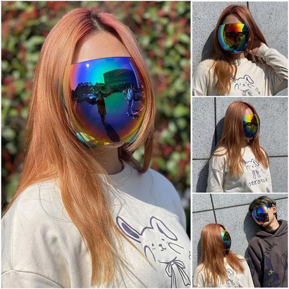 Nowe okulary przeciwsłoneczne kobiety mężczyźni ochronne okulary do twarzy Gogle pełne twarz pokryte kuliste soczewki przeciwsłoneczne okulary przeciwsłoneczne