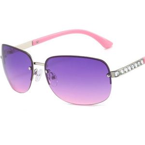 Nuevas gafas de sol para mujer, gafas de sol sin montura, gafas de Hip Hop Anti-UV, gafas con personalidad, diamantes, patillas ornamentales