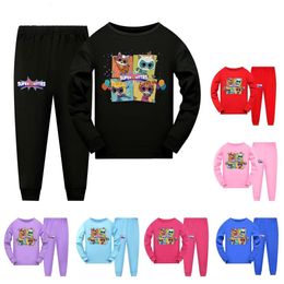 Nieuwe Super Kitties Child Pamas Kids Sleepwear voor jongens 2-16 jaar Baby katoenen kledingsets Autumn Nightwear Teen Pyjamas Girls L2405