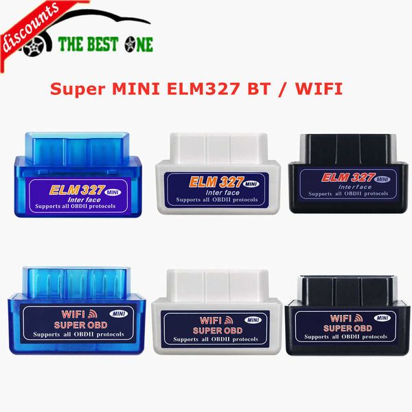 Nuevo Super Mini ELM327 V2.1 Escáner OBD2 compatible con Bluetooth Wifi ELM 327 V1.5 en Android IOS Herramienta de diagnóstico de coche OBD II Lector de código