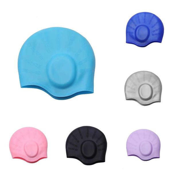 Nuevos botines de surf para adultos, gorro de natación de silicona grande, alta elasticidad, impermeable, protección de oídos, antideslizante para pelo largo, gorro de buceo