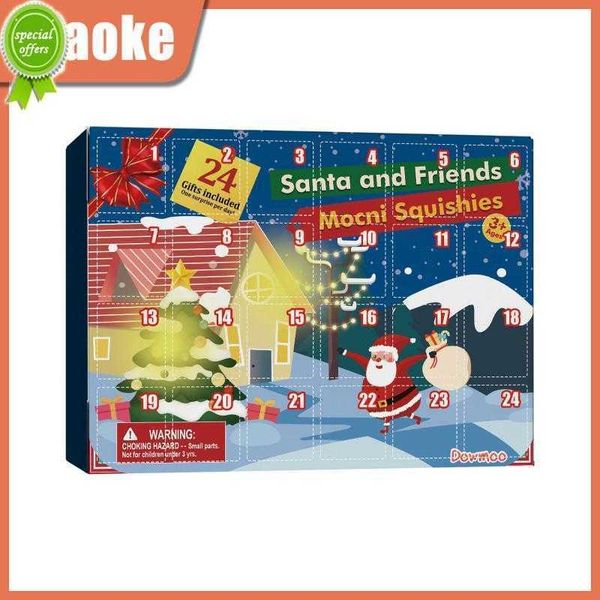 Nouveau cadeau de noël Surprise jouets calendrier de l'avent créatif Mochi animaux mignon calendrier de pétrissage de noël boîte aveugle de noël