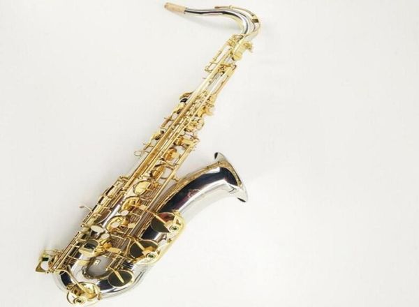 Nuevo Suzuki Tenor Saxofón de la marca Brass Musical Instruments Musical Nickeled Gold Gold Lacquer Key BB Tune Sax con Case Mouth83333555