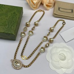 Nouveau collier de pull classique design de bijoux de bijoux en diamant de perle, pull avec le meilleur cadeau de style collier