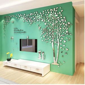 New Sweet Doggy and Tree Design Décorations murales de fond TV Stickers muraux en acrylique