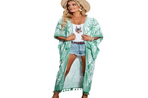 Nouveau maillot de bain cardigan jupe de plage imprimée Fringe Holiday Suncreen Châle Blouse4328811