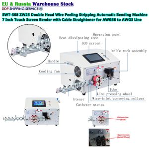 Nieuwe SWT-508 ZW25 Dubbele Hoofd Draad Peeling Strippen Automatische Buigmachine 7 Inch Touch Screen Bender met Kabel Stijltang