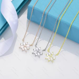 Nieuwe T diamanten bloemcluster ketting diamanten hexagram ketting designer ketting wit verkoperd 18K echt goud gepersonaliseerd ontwerp eenvoudig met stofzak en doos