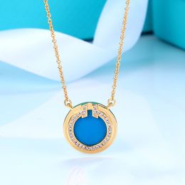 Nouveau T maison collier femme blanc fritillaire cornaline agate diamant rond clavicule collier dames cadeau de vacances de choix 1.1 avec logo original D-2410