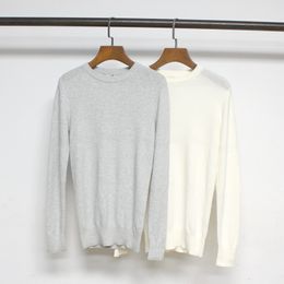 Nieuw t-oteme Frost Color Mixed Weave Stripe gebreide top met lange mouwen Zacht kleverig elastisch ademend casual shirt