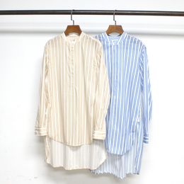 Nouveau t-oteme Sand Dune rayé coton soie longueur moyenne chemise haut à manches larges chemise décontractée