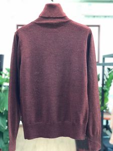 New t-otemea Suéter de cuello alto estilo lana Underlay Brown oscuro Underlay de manga larga