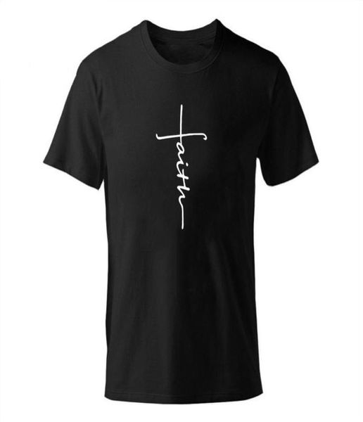Nueva camiseta para hombres Cross Faith Letter Cotton Cothirts Summer Tee Male Boy Skate Tshirt Designer Tops Tamaño de manga corta SXL4223141