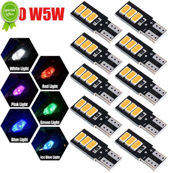 Nouveau T10 W5W feux de signalisation LED de voiture 6 LED large lampe voiture intérieur lampe de lecture étanche tableau de bord feux de plaque d'immatriculation 12 V/24 V