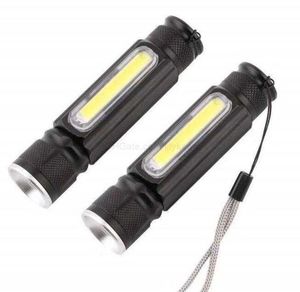 Nouveau T6 COB lampe de poche USB rechargeable 18650 batterie en alliage d'aluminium lampes torches aimant zoomable lampe de travail lampes de réparation de voiture