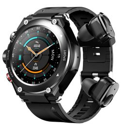 Nuevo T92 Pantalla a color Reloj inteligente TWS Auriculares Bluetooth 2 en 1 Deportes Ritmo cardíaco Salud Reloj de música local