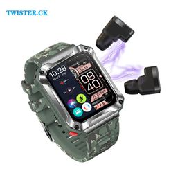 Nouveau T93 Smart Watch 3 in 1 TWS Écouteurs 4 Go Large mémoire Bluetooth Call 1.96 Écran Écouteurs de musique locale Sports Smartwatch