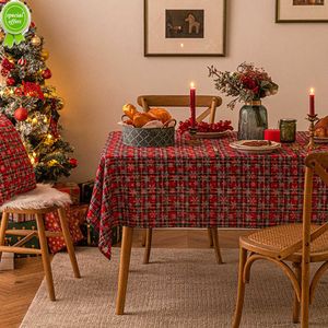 NIEUWE TABLE DIKE Kerstmis Rood Green Simple Grid Table Mat Hotel Tea Rable Festival Home Decoratieve tafelkleed