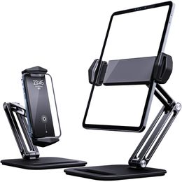 Nieuwe tabletstand Stand verstelbare vouwhouder aluminium legering arm ergonomische 360 ​​graden roteerbaar voor 4-13 inch tablet en telefoon