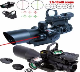 Nieuwe Tactische 2510X40 Richtkijker wRed Laser Holografisch Groen Red Dot Sight9794969