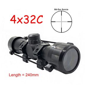 Nuevo táctico 4x32 Air Rifle Optics Sniper Alcance Compact Riflescopes de caza con montajes de riel de 20 mm11101775484